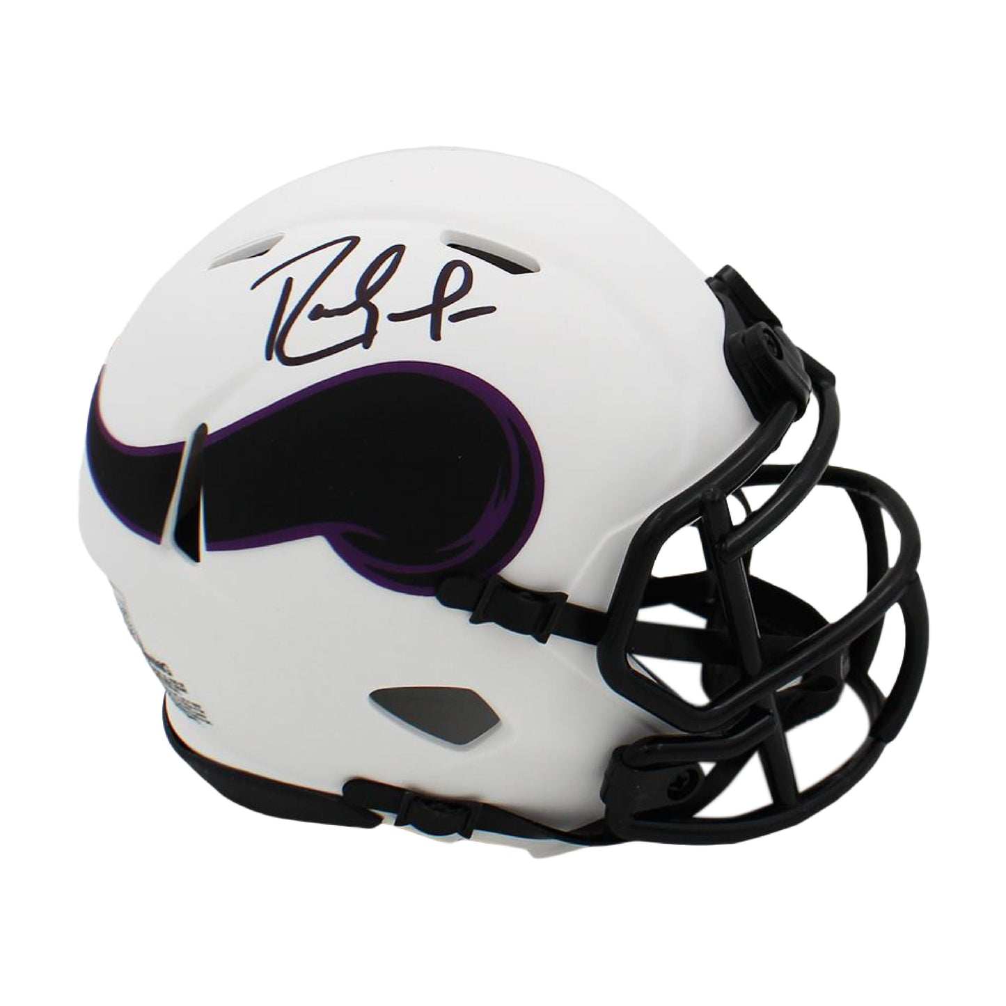 Randy Moss Autographed Vikings Lunar Mini Helmet - Beckett Auth