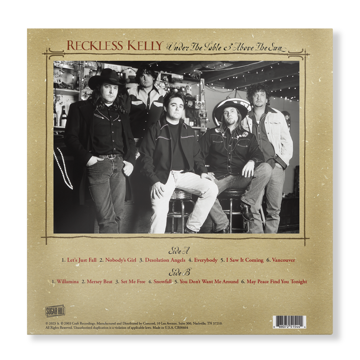 Reckless Kelly - Under The Table and Above The Sun (20th Anniversary) - LP (Black) Vinyl Record