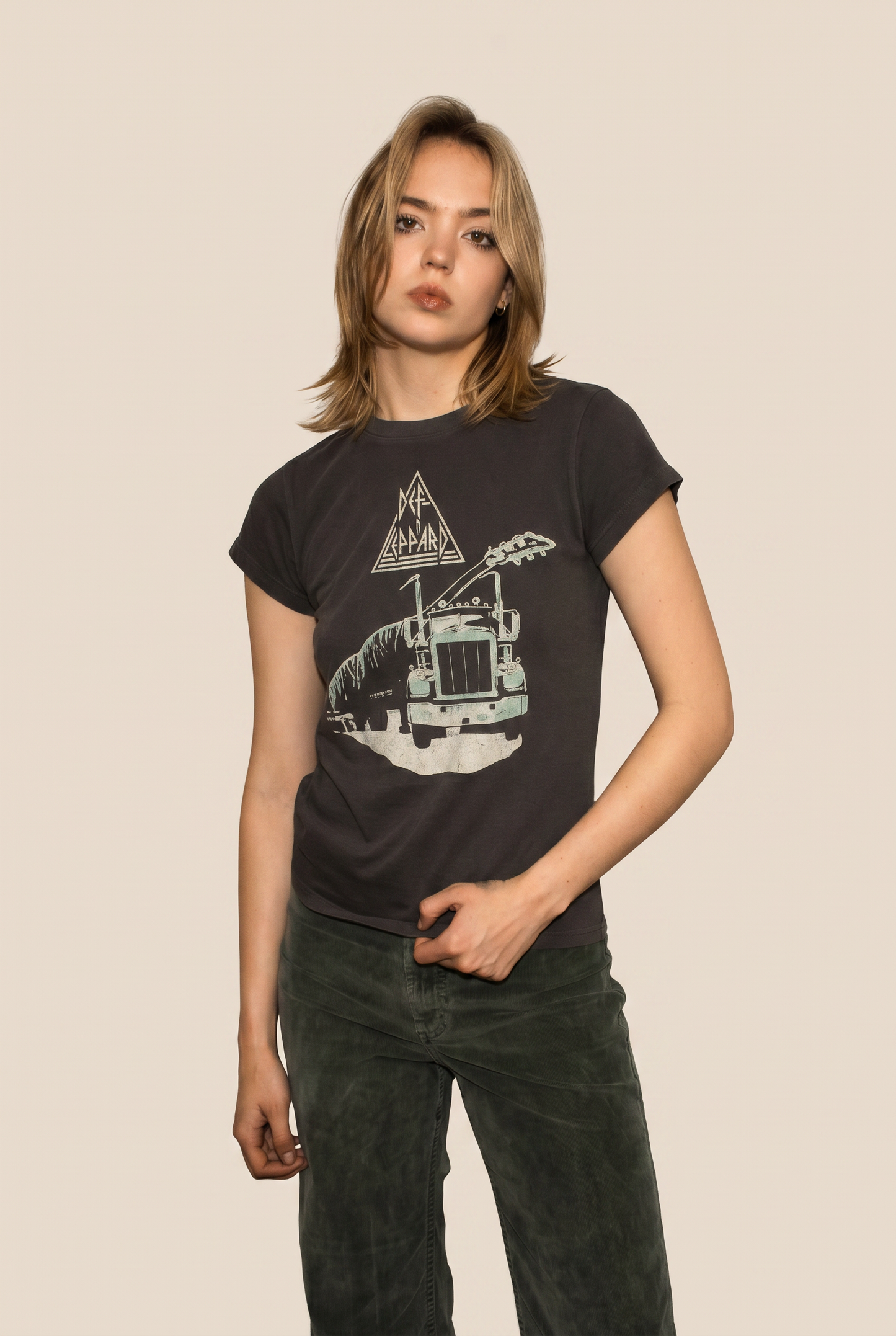 Def Leppard Through the Night Tee Womens T Shirt Black Officially Licensed