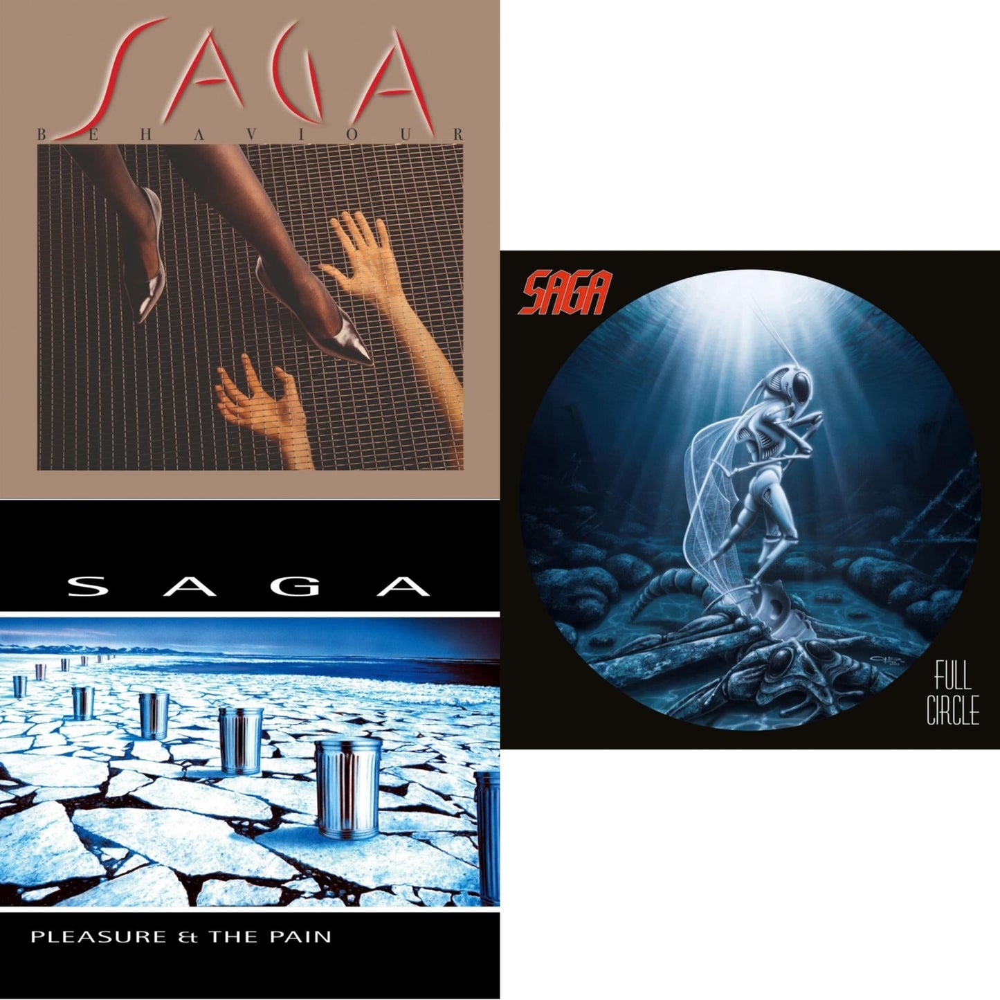 Saga - Behaviour & Pleasure & The Pain & Full Circle (2021 Reissue) - LP Vinyl Bundle