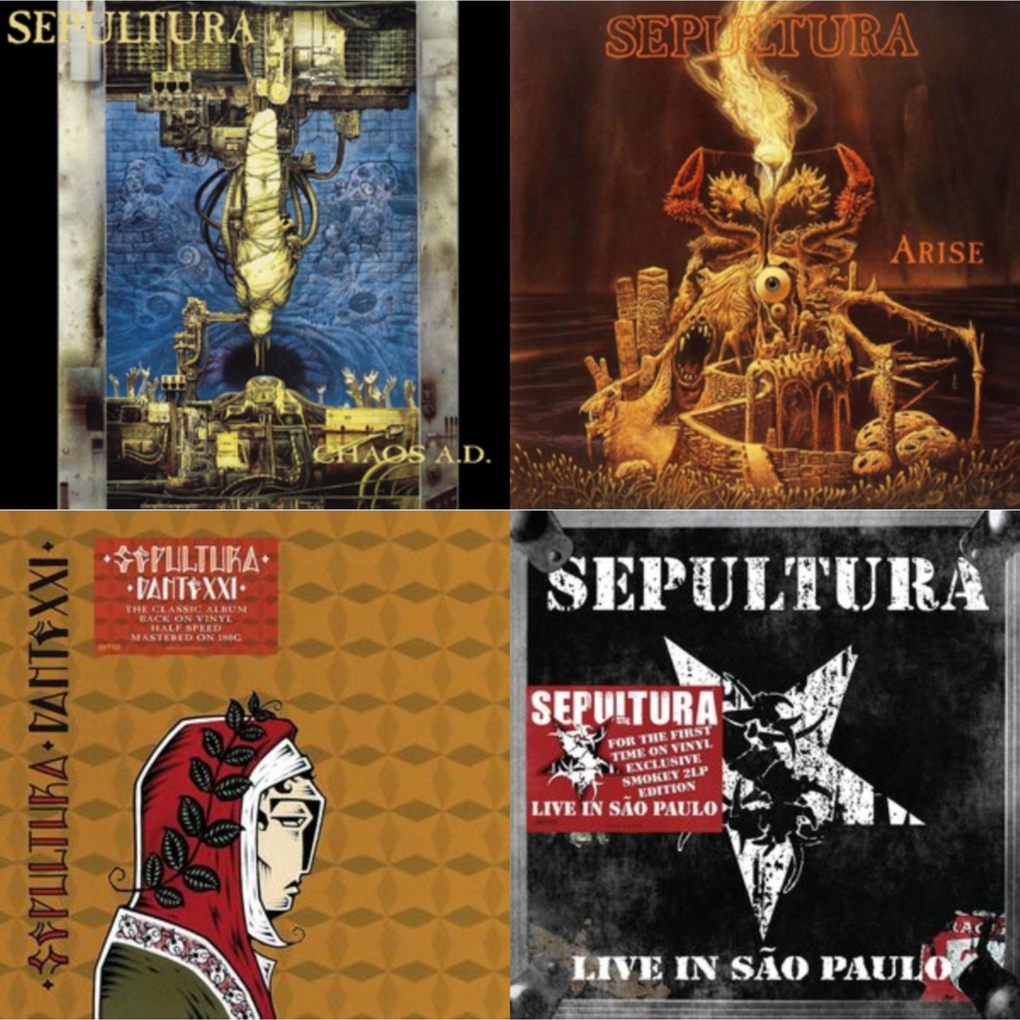 Sepultura - Chaos A.D. (Expanded Edition/2LP) & Dante Xxi & Live In Sao Paulo (2LP) & Arise (Expanded Edition)