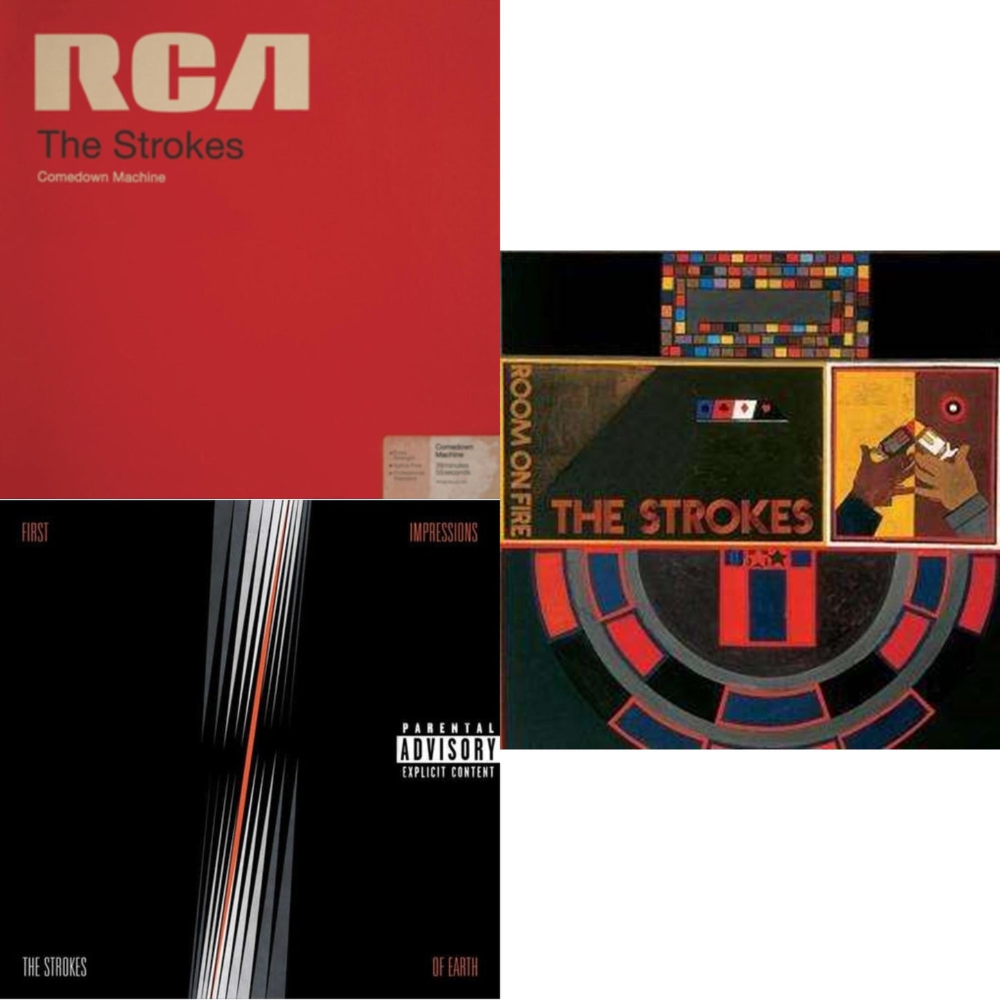 Strokes - Room On Fire & First Impressions Of Earth & Comedown Machine - LP Vinyl Bundle