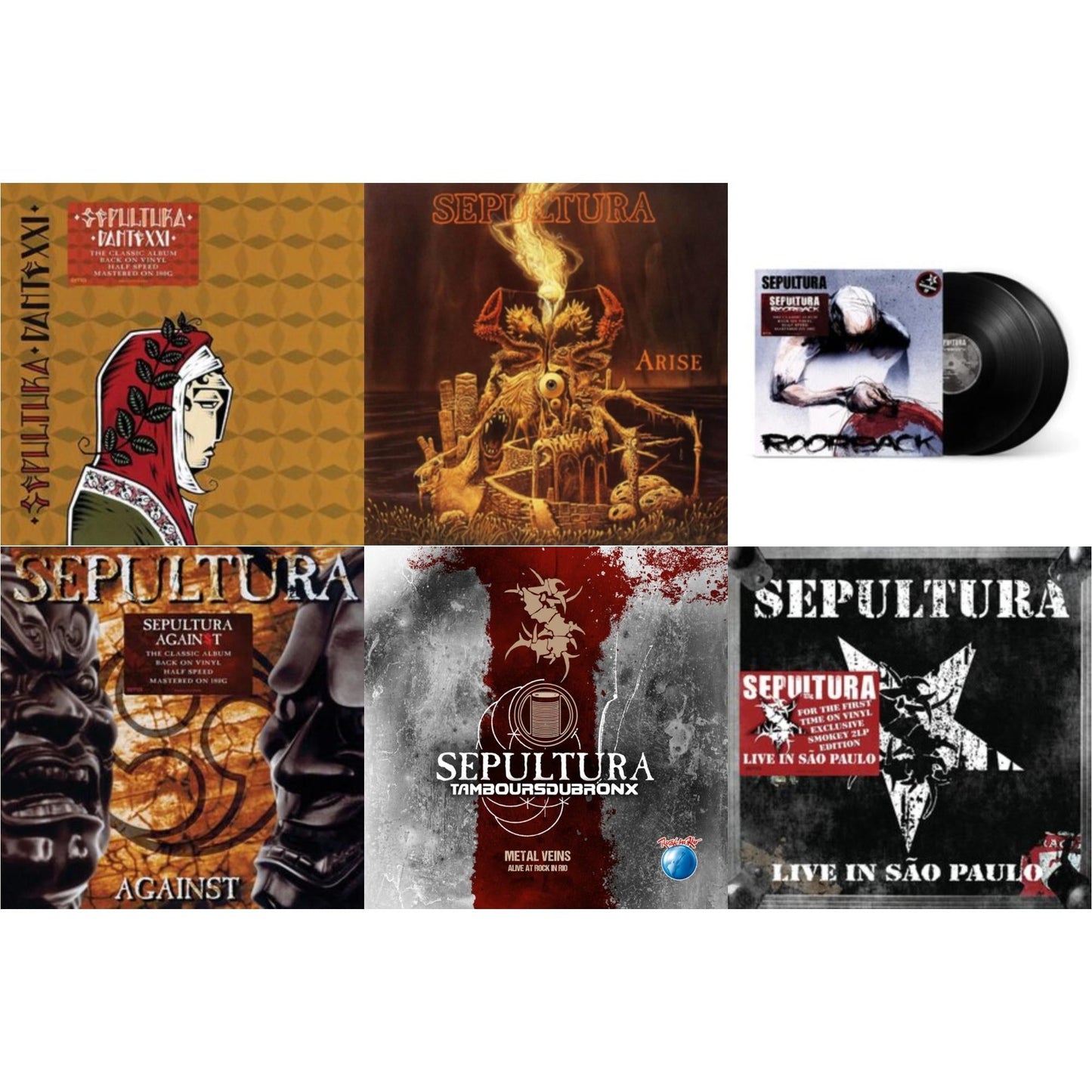 Sepultura - Metal Veins - Alive At Rock In Rio (Limited/2LP) & Against & Roorback & Dante Xxi & Live In Sao Paulo (2LP) & Arise (Expanded Edition)