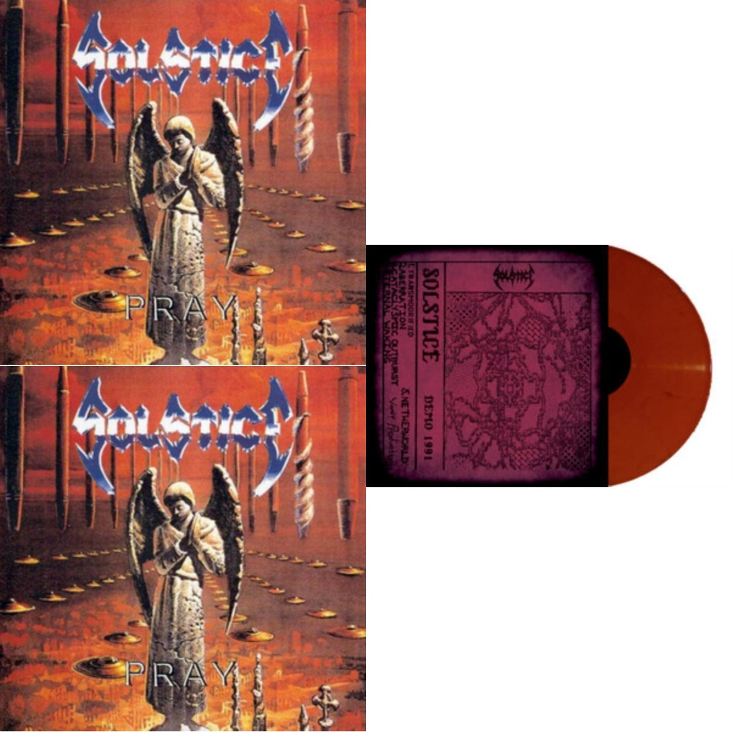 Solstice - Pray (Reissue/Orange LP Vinyl) & Pray (Reissue/White LP Vinyl) & Demo 1991 (Reissue/Red LP Vinyl)