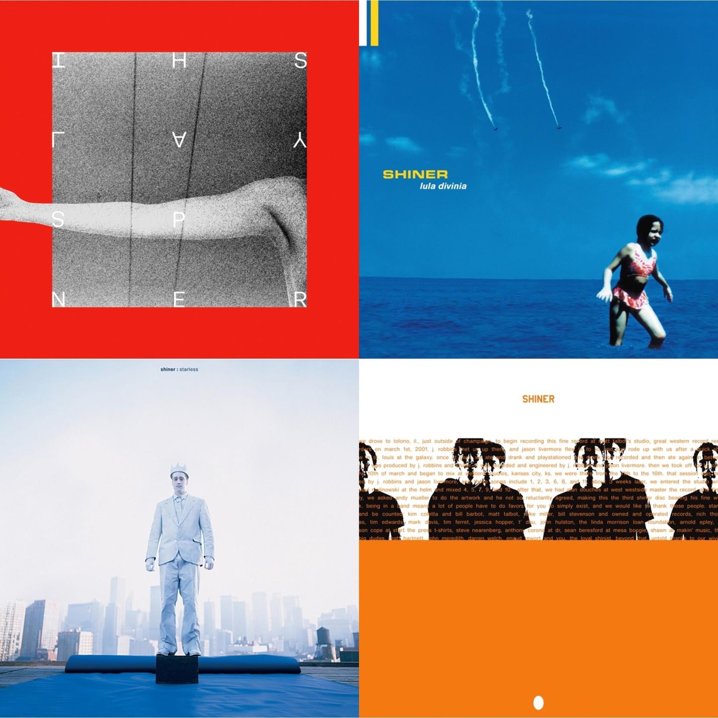 Shiner - Splay (Transparent Red LP Vinyl) & Luna Divinia (Mustard Yellow LP Vinyl) & Starless (Transparent Blue LP Vinyl) & Egg (Orange LP Vinyl)