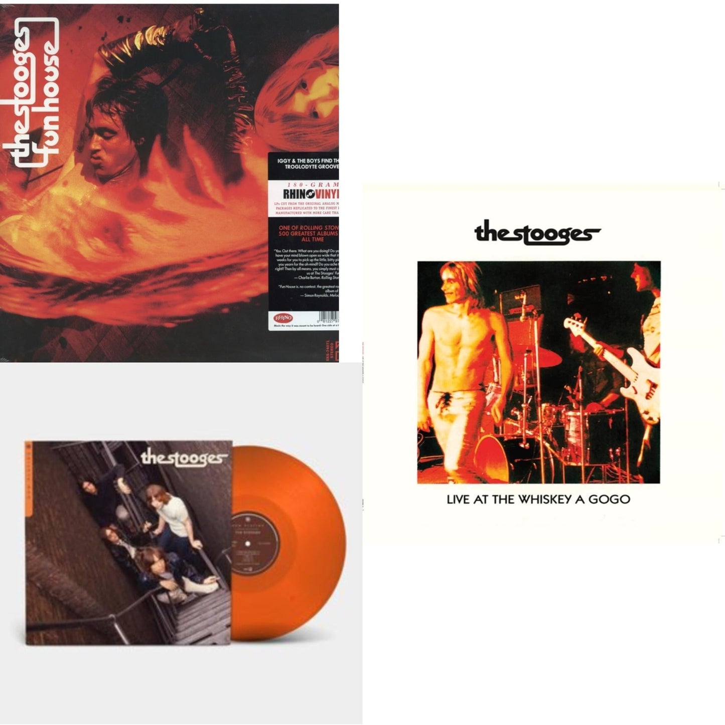 Stooges - Fun House & Live At Whiskey A Gogo (White LP Vinyl) & Now Playing (Orange LP Vinyl)