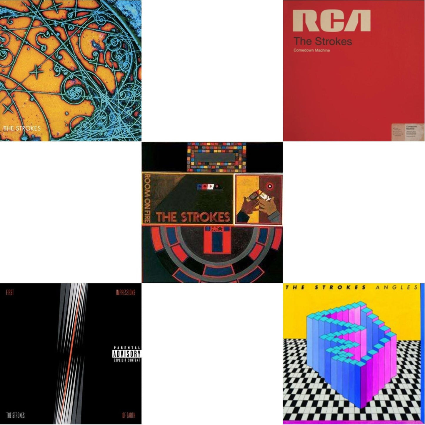 Strokes - Is This It & Room On Fire & First Impressions Of Earth & Angles (Gatefold) & Comedown Machine - LP Vinyl Bundle