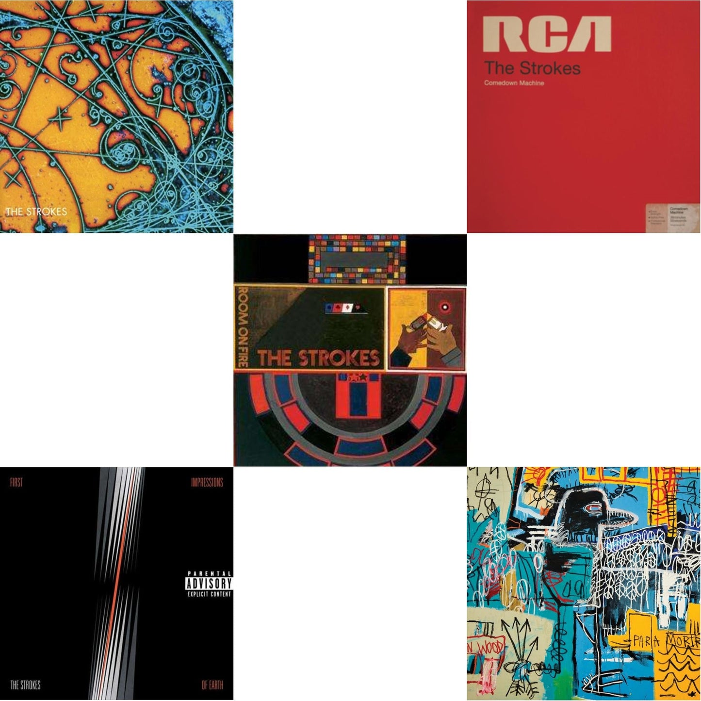 Strokes - Is This It & First Impressions Of Earth & Room On Fire & Comedown Machine & New Abnormal (180G/Clear Apet Slipcase/Dl Insert) - LP Vinyl Bundle