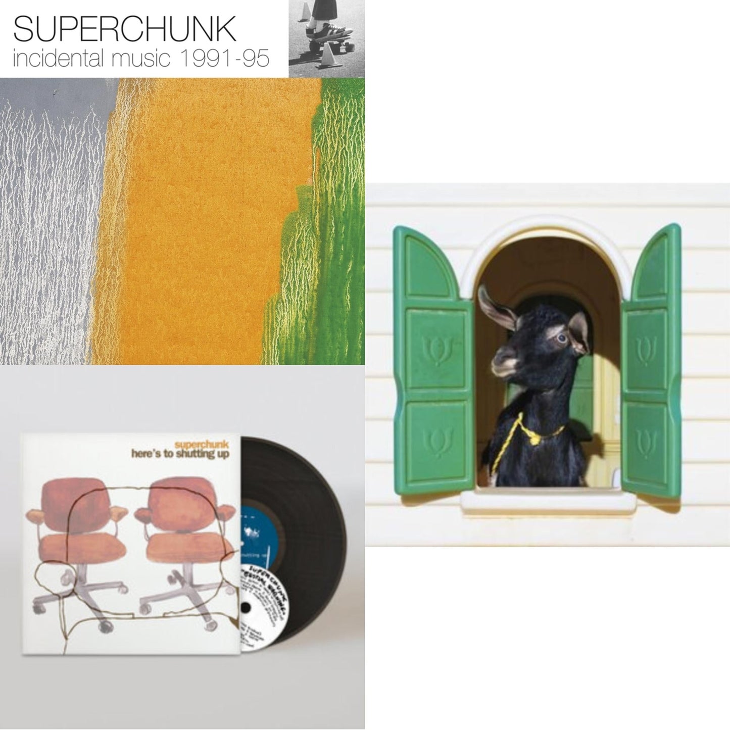 Superchunk - Incidental Music: 1991 - 1995 (Reissue/2LP/1-Green/2-Orange Vinyl) & Here's To Shutting Up (LP/CD/Dl Card) & Wild Loneliness