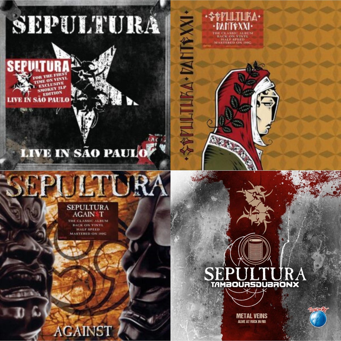 Sepultura - Metal Veins - Alive At Rock In Rio (Limited/2LP) & Against & Dante Xxi & Live In Sao Paulo (2LP)
