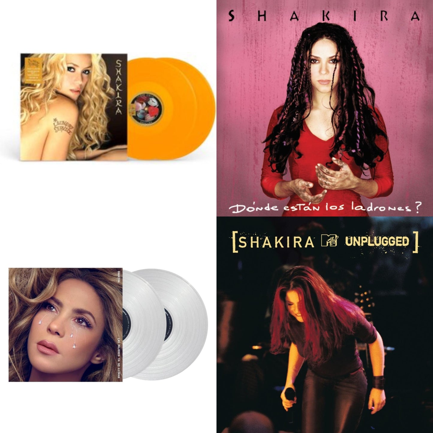 Shakira - Laundry Service (2LP/Yellow Vinyl) & Donde Estan Los Ladrones & Mtv Unplugged (2LP) & Las Mujeres Ya No Lloran (2LP/Diamond Clear Vinyl)