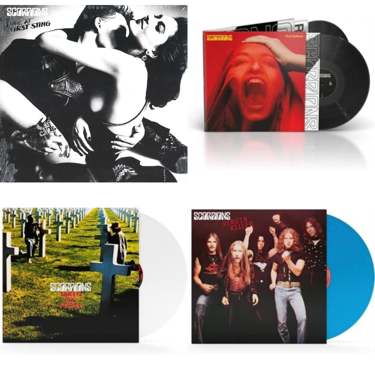 Scorpions - Love At First Sting & Rock Believer (Deluxe/180G/2LP/Limited) & Taken By Force (180G/White LP Vinyl) & Virgin Killer (180G/Sky Blue LP Vinyl)