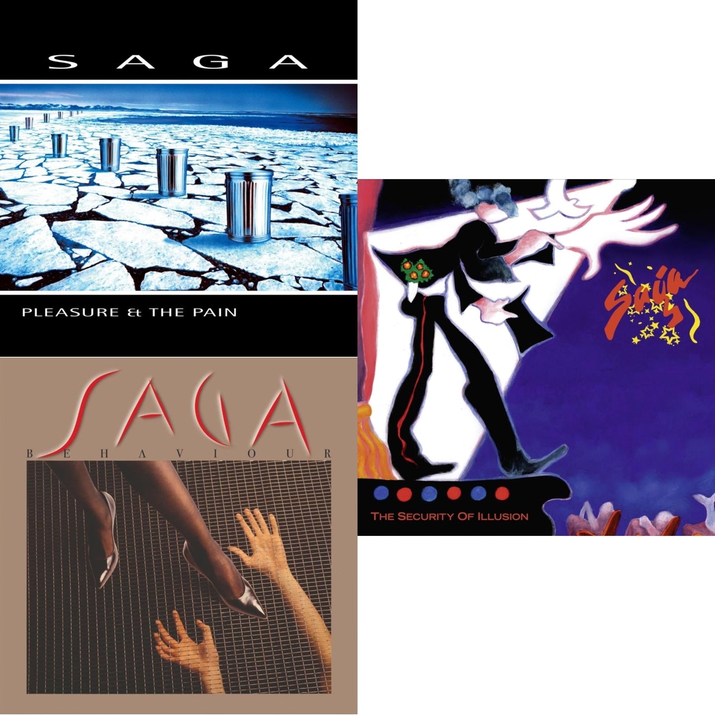 Saga - Behaviour & Security Of Illusion (180G/Remastered) & Pleasure & The Pain - LP Vinyl Bundle