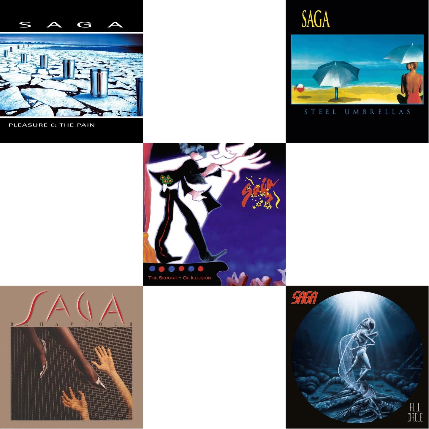 Saga - Behaviour & Security Of Illusion (180G/Remastered) & Steel Umbrellas & Pleasure & The Pain & Full Circle (2021 Reissue) - LP Vinyl Bundle