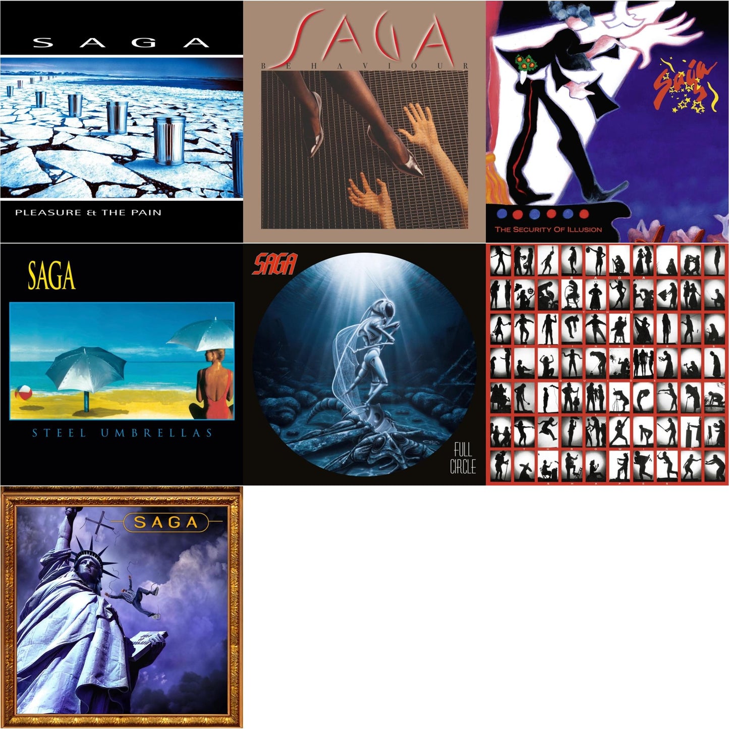 Saga - Behaviour & Beginner's Guide To Throwing Shapes (180G/Remastered) & Security Of Illusion (180G/Remastered) & Steel Umbrellas & Generation 13 (2LP) & Pleasure & The Pain & Full Circle (2021 Reissue)