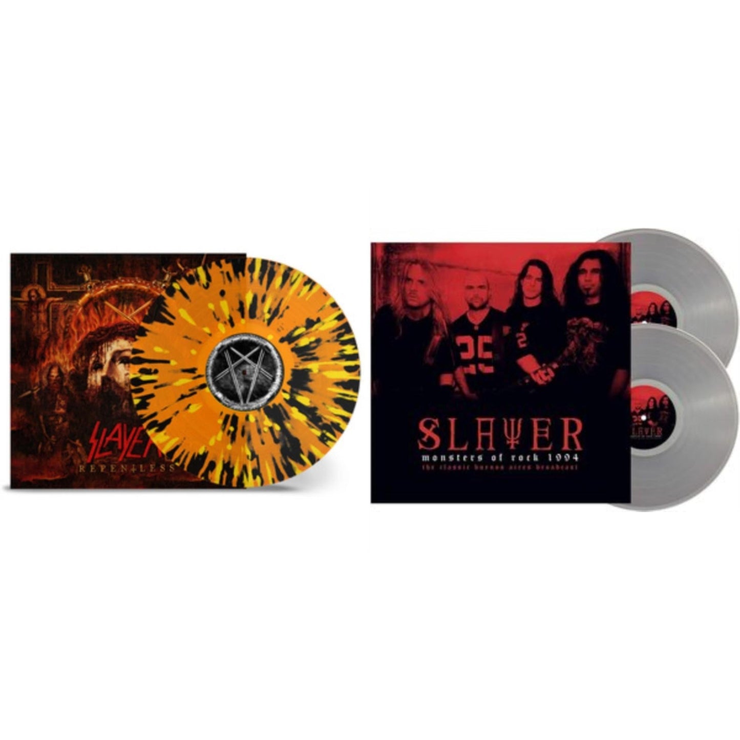 Slayer - Repentless (Trans Orange Yellow Black Splatter LP Vinyl) & Monsters Of Rock 1994 (2LP/140G/Clear Vinyl)