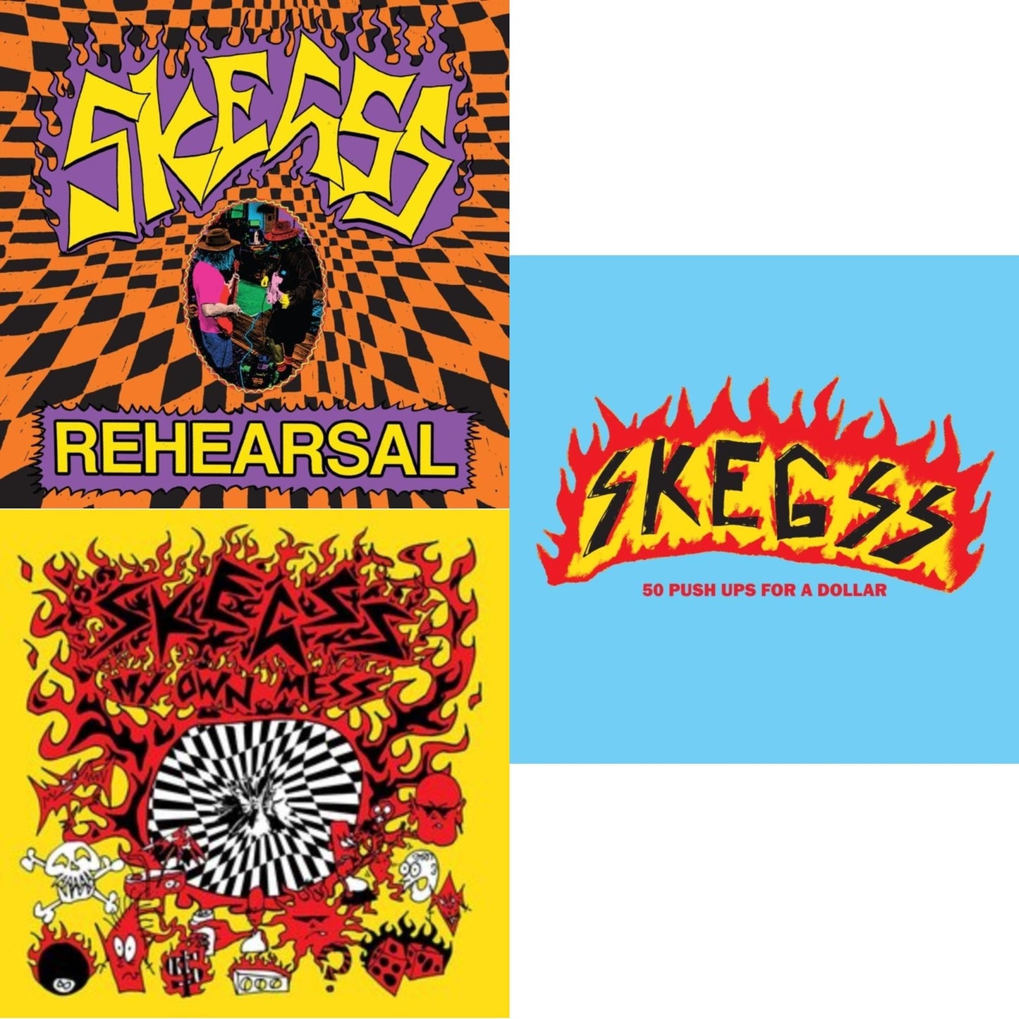 Skegss - My Own Mess (Pa) & 50 Push Ups For A Dollar (Baby Blue LP Vinyl) & Rehearsal (Alternate Cover LP Vinyl)