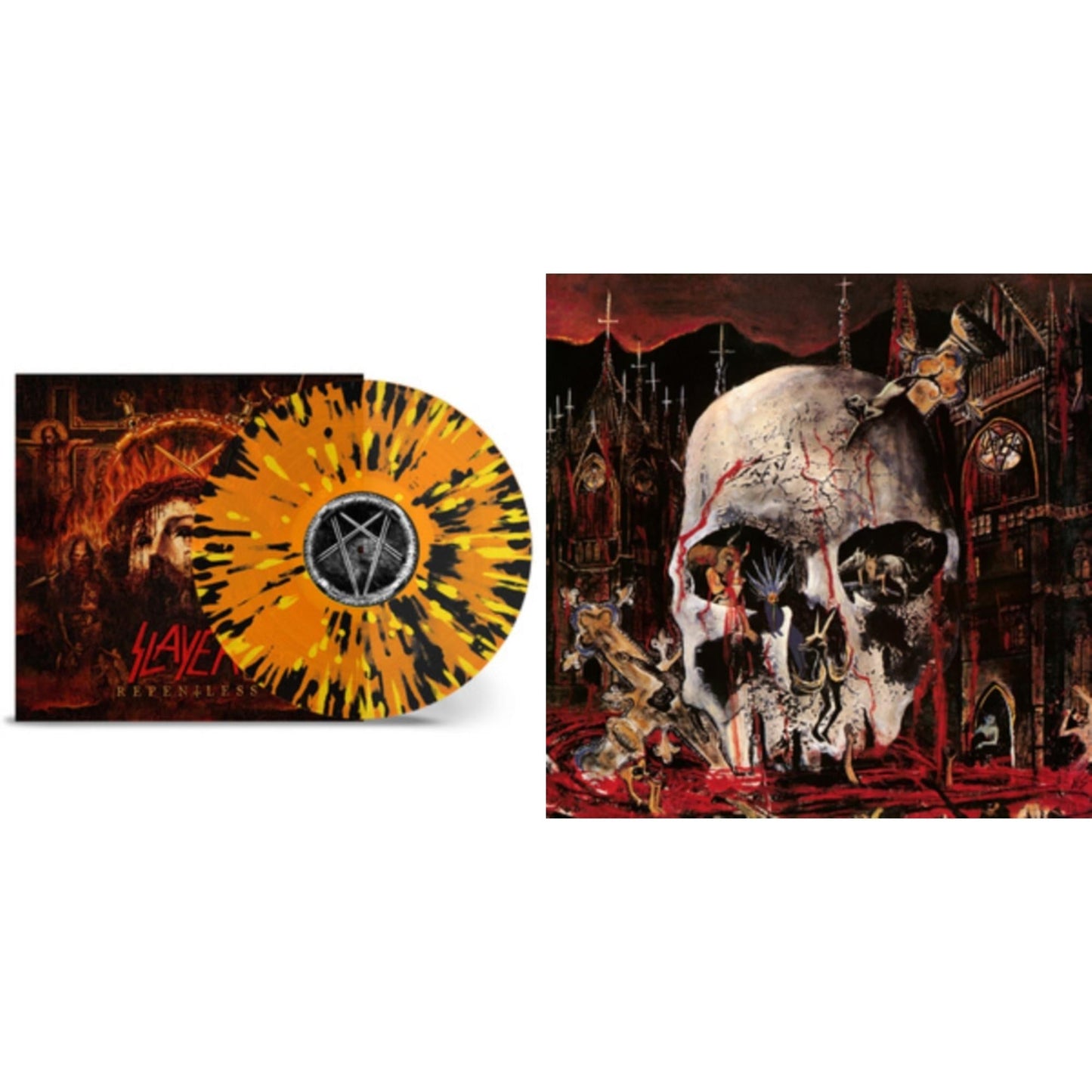 Slayer - South Of Heaven & Repentless (Trans Orange Yellow Black Splatter LP Vinyl)