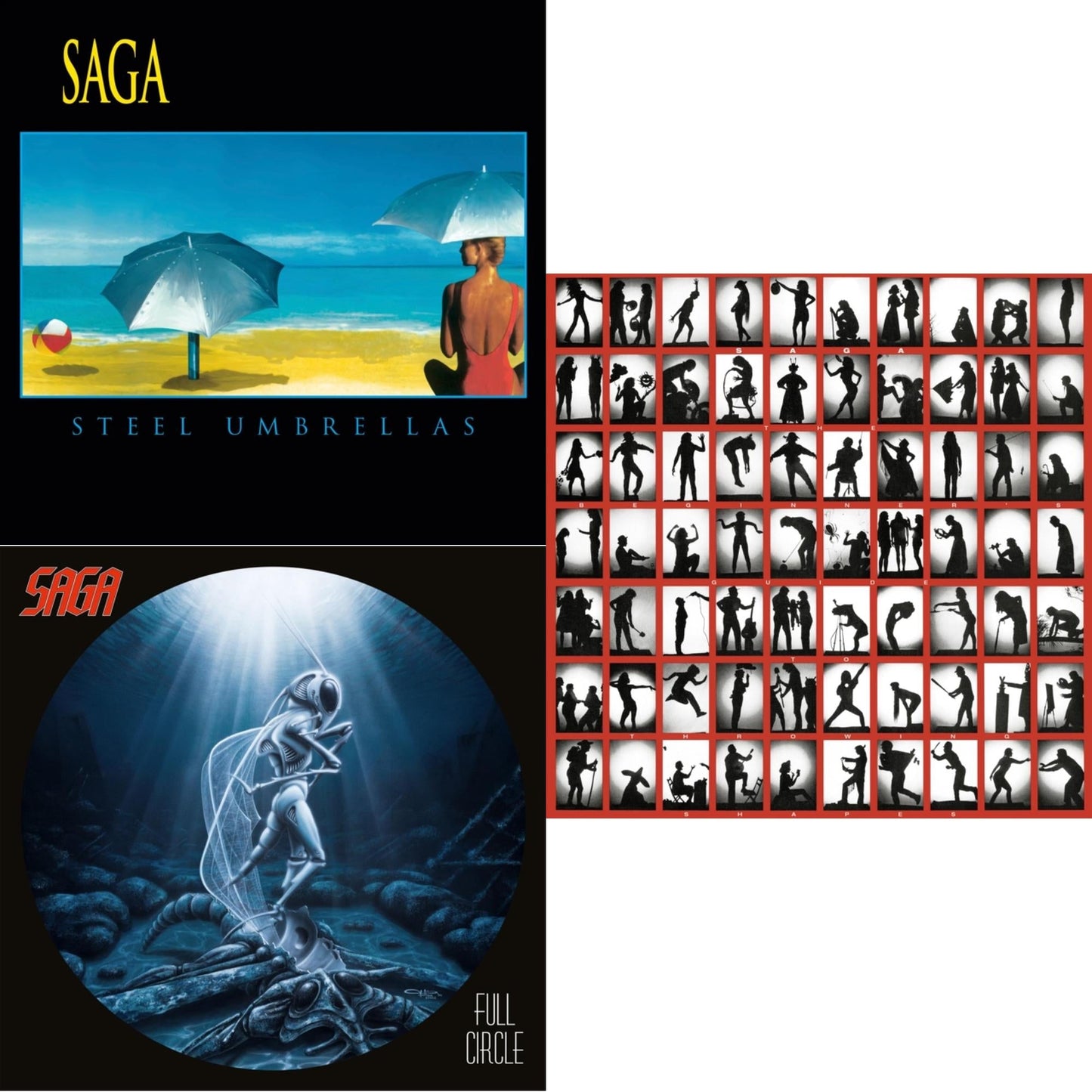 Saga - Beginner's Guide To Throwing Shapes (180G/Remastered) & Steel Umbrellas & Full Circle (2021 Reissue) - LP Vinyl Bundle
