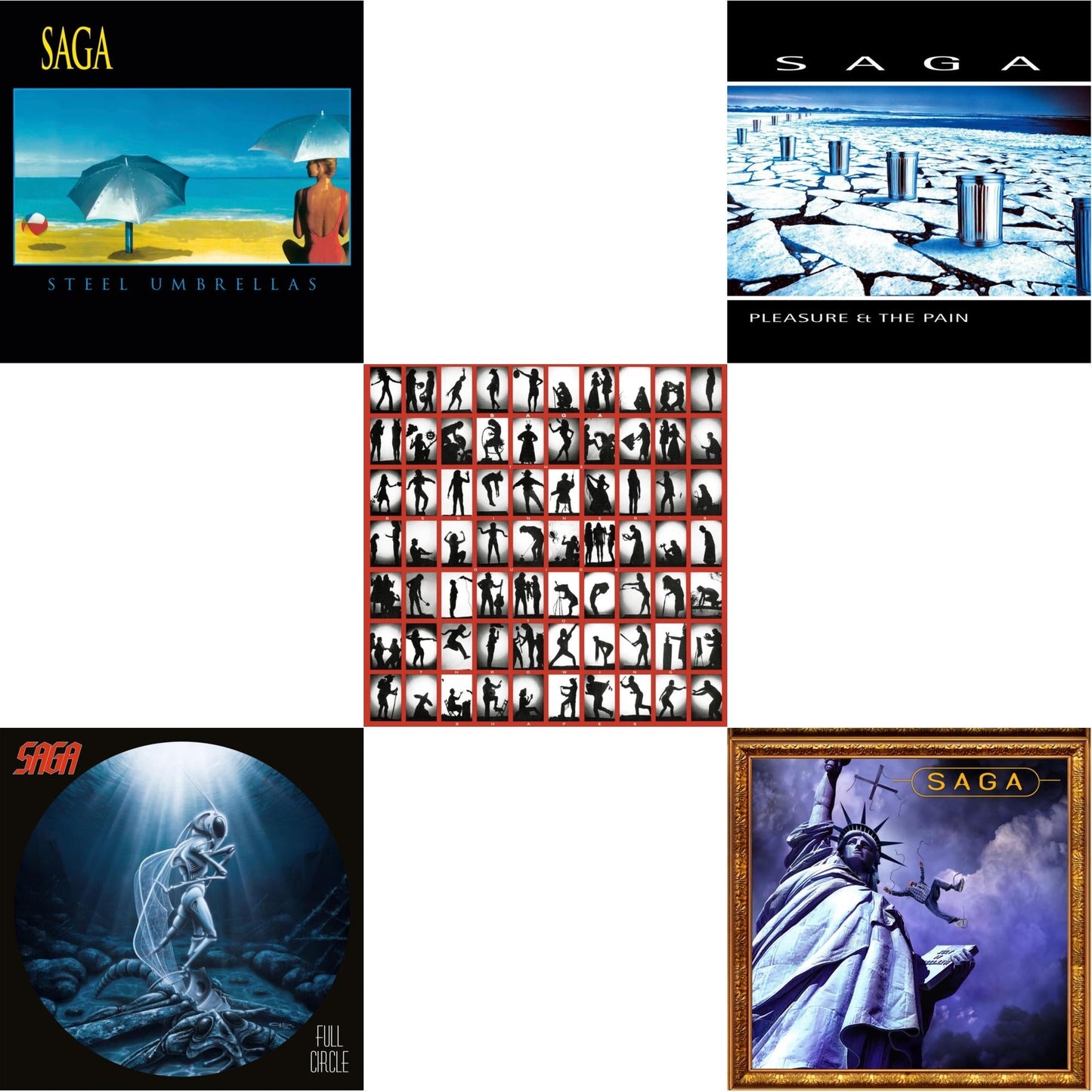 Saga - Steel Umbrellas & Full Circle (2021 Reissue) & Beginner's Guide To Throwing Shapes (180G/Remastered) & Pleasure & The Pain & Generation 13 (2LP)
