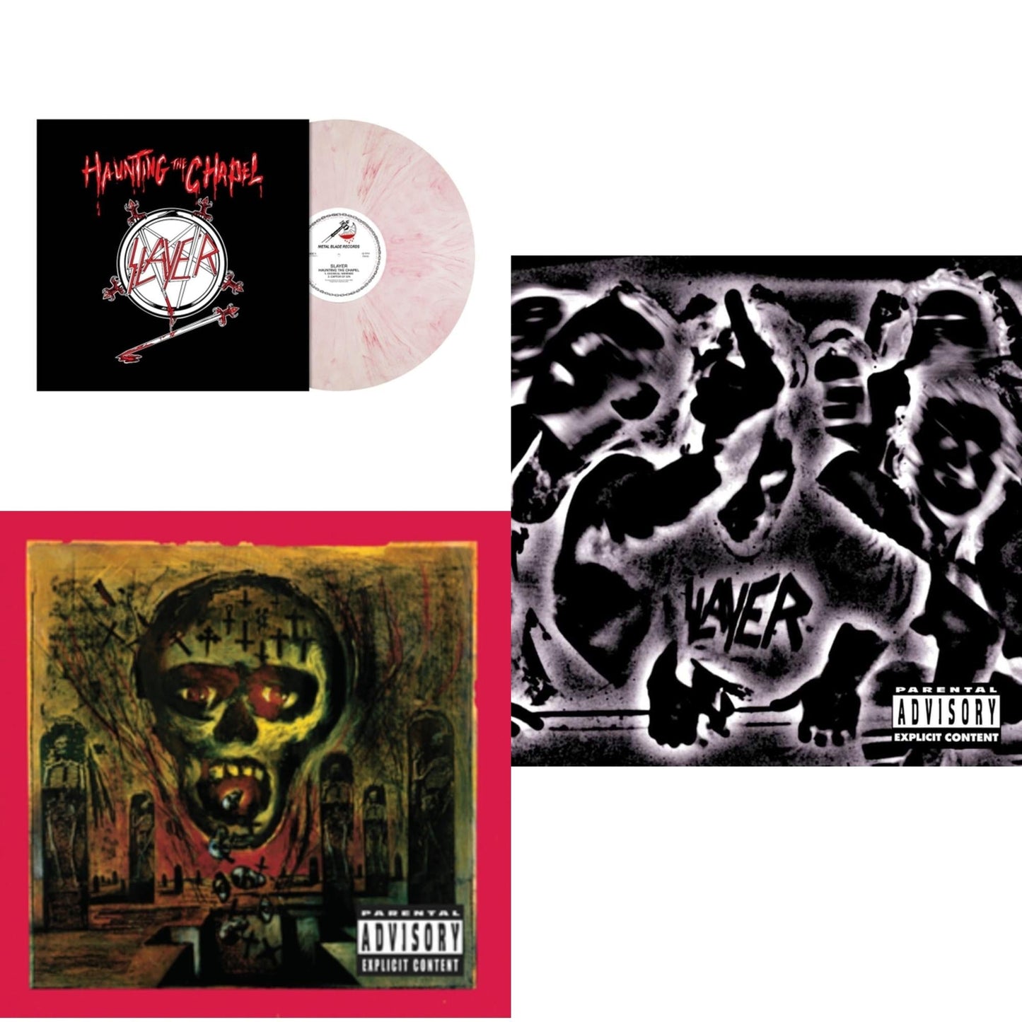 Slayer - Haunting The Chapel (Red & White Marbled LP Vinyl) & Seasons In Abyss & Undisputed Attitude