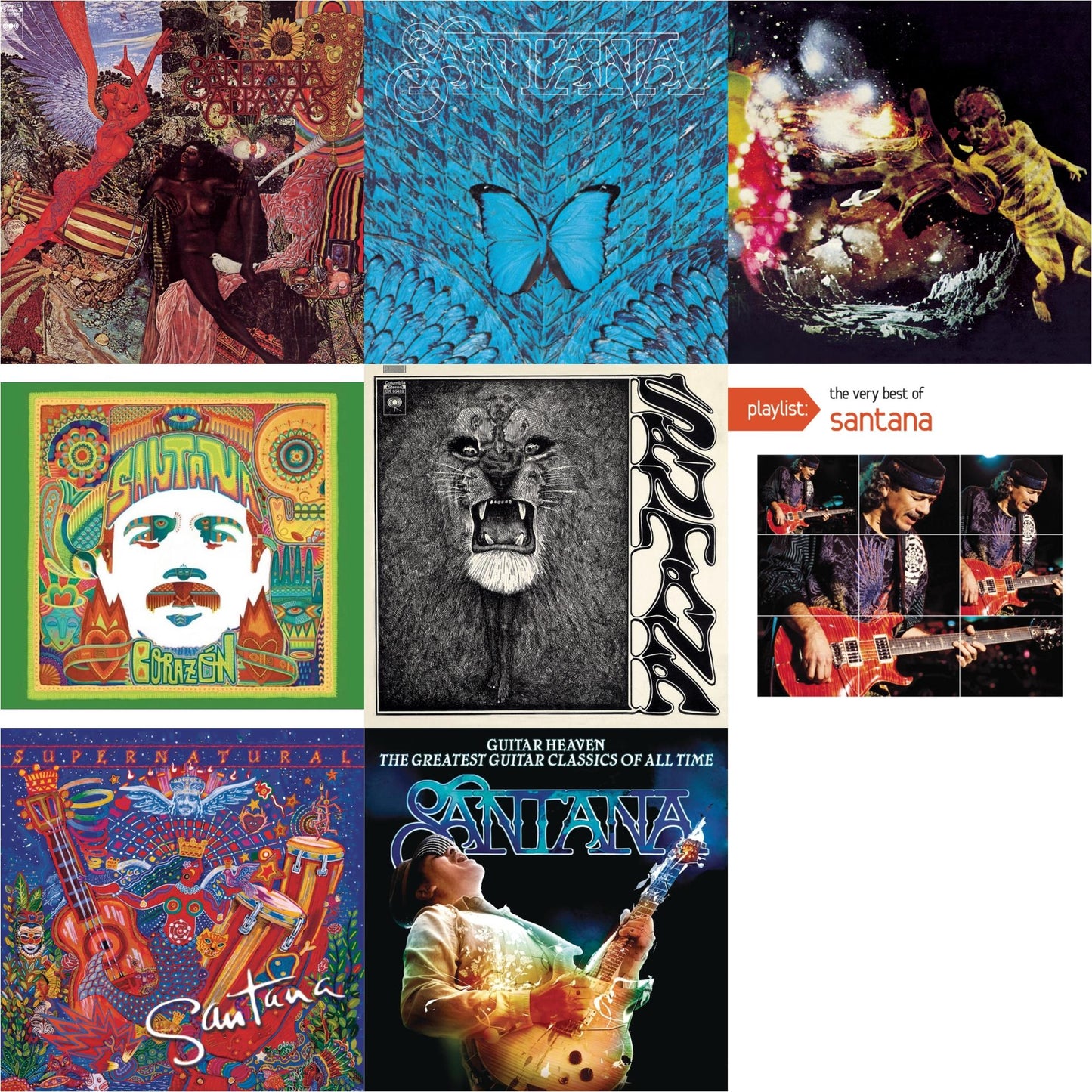 Santana - Abraxas & Borboletta & Santana Iii & Corazon & Santana & Playlist: Very Best Of Santana & Supernatural & Guitar Heaven: Greatest Guitar Classics Of All Time - CD Bundle