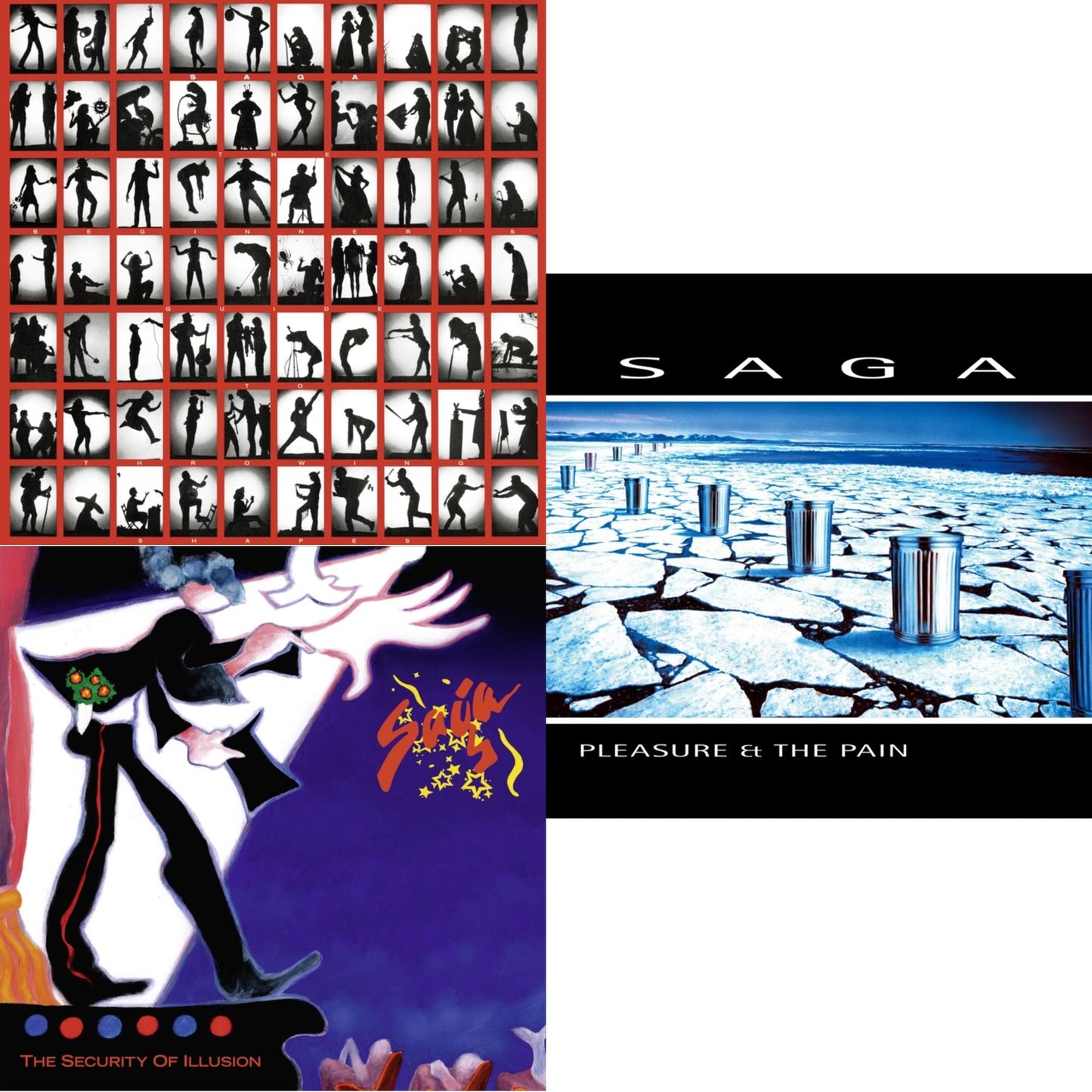 Saga - Beginner's Guide To Throwing Shapes (180G/Remastered) & Security Of Illusion (180G/Remastered) & Pleasure & The Pain - LP Vinyl Bundle