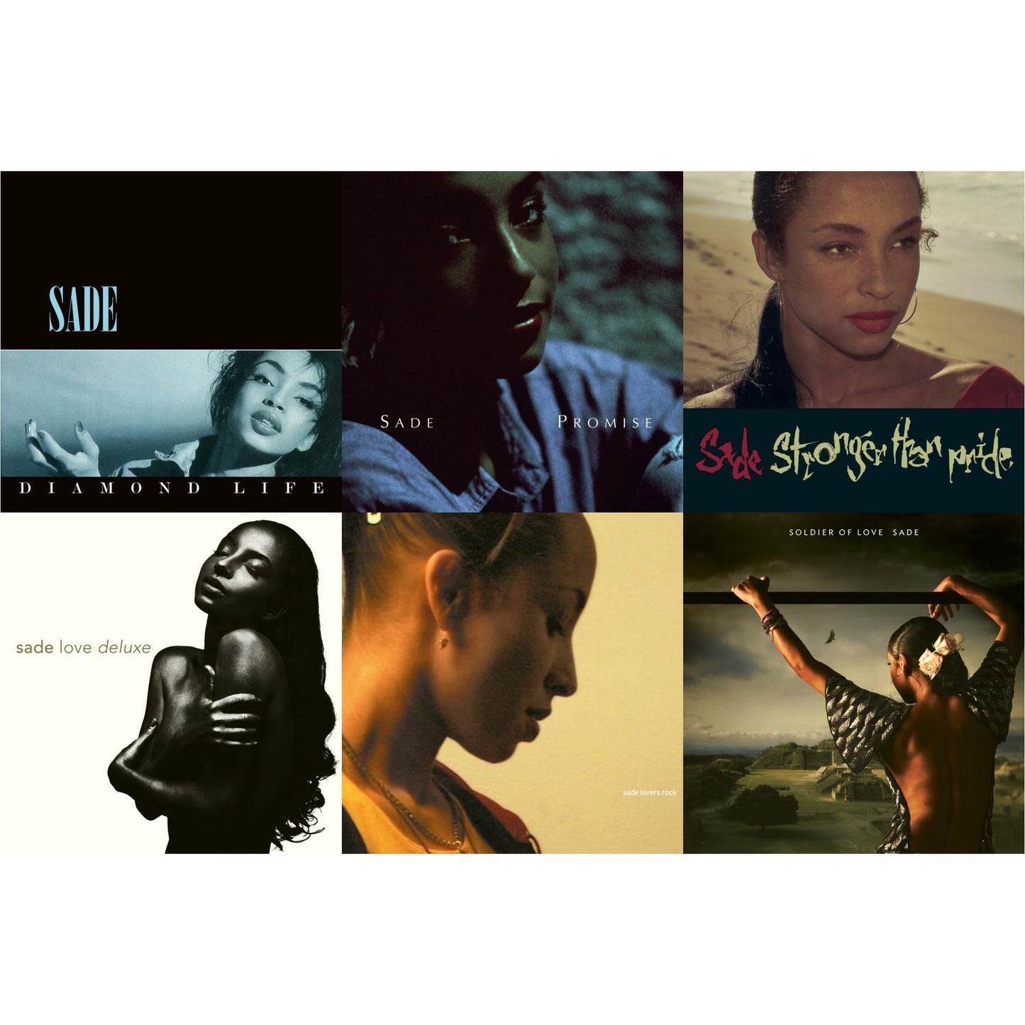 Sade - Diamond Life & Promise & Stronger Than Pride & Love Deluxe & Lovers Rock & Soldier Of Love - LP Vinyl Bundle