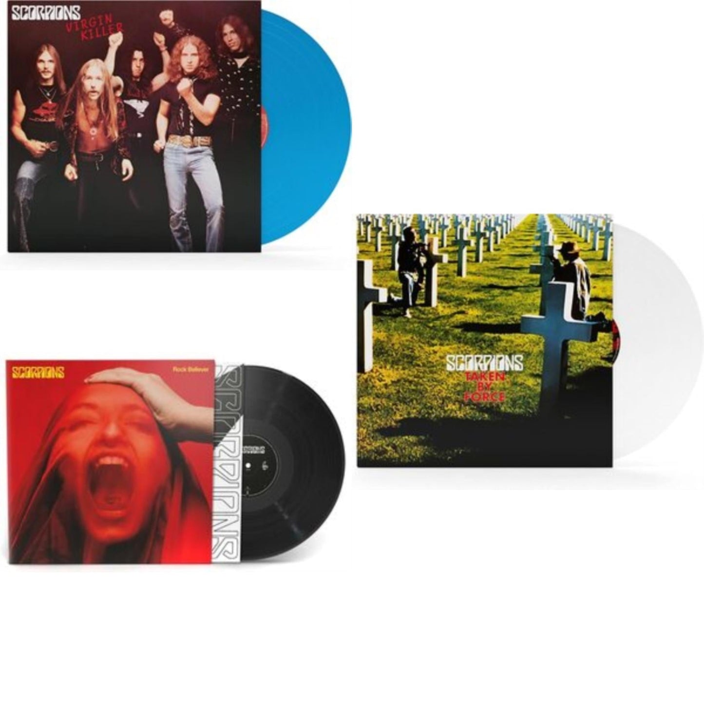 Scorpions - Virgin Killer (180G/Sky Blue LP Vinyl) & Rock Believer & Taken By Force (180G/White LP Vinyl)