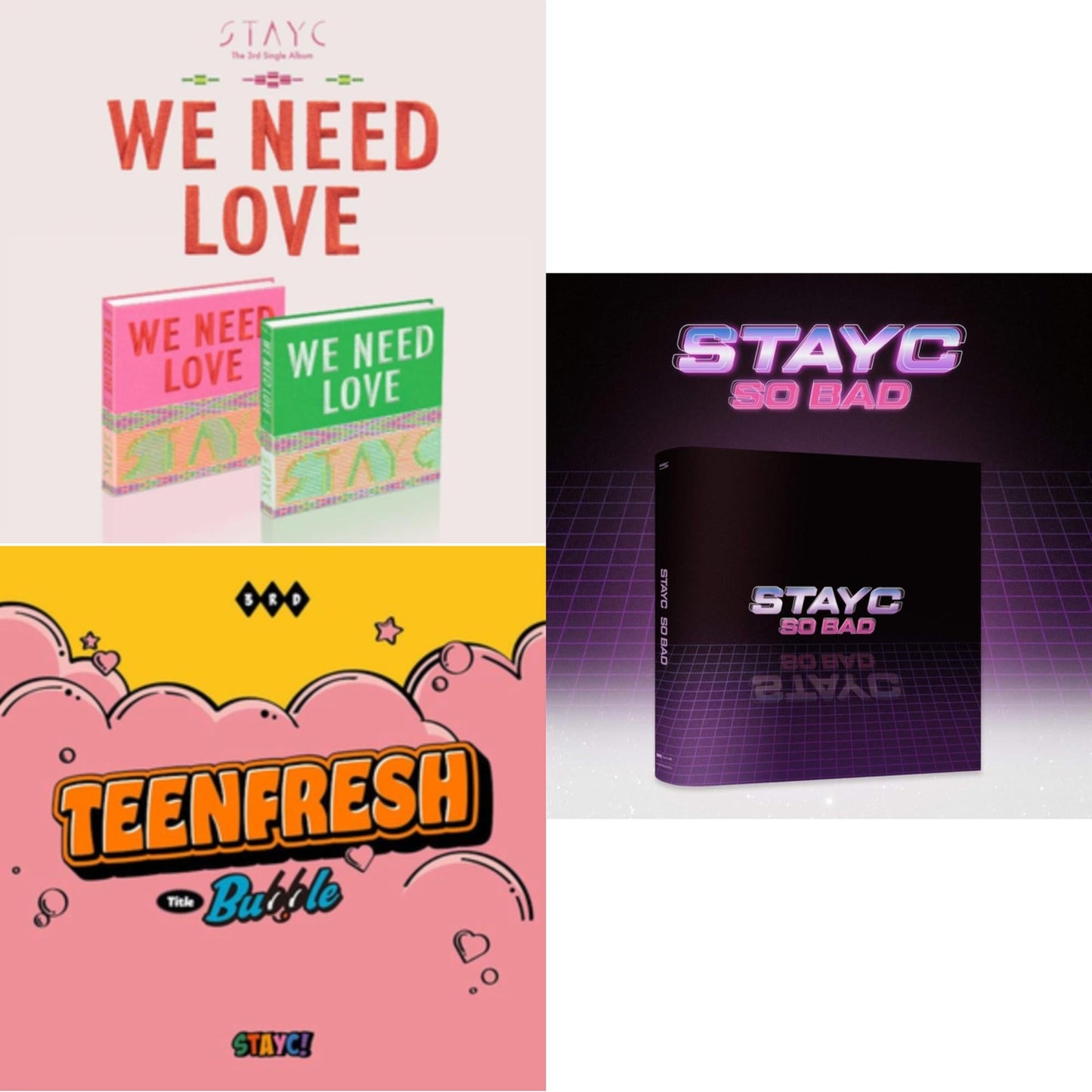 Stayc - We Need Love & Teenfresh & Star To A Young Culture - CD Bundle