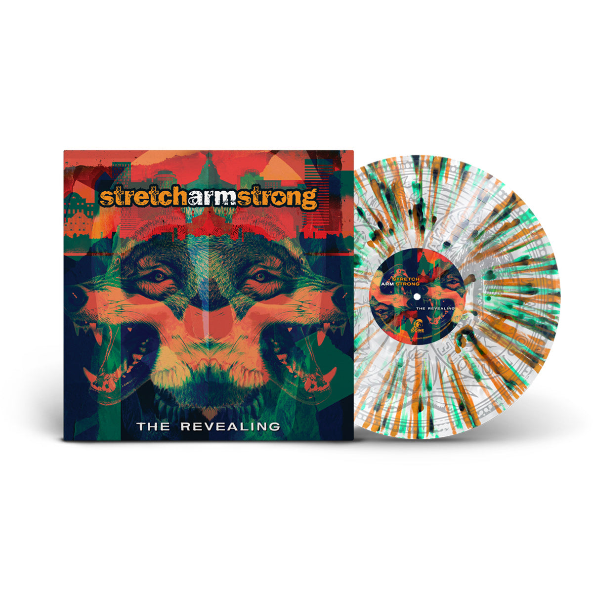 Stretch Arm Strong ‘The Revealing’ 12" EP (Limited Edition – Only 250 made, Cloudy White w/ Green/Orange Splatter & Silkscreened B-Side Vinyl) Vinyl Record
