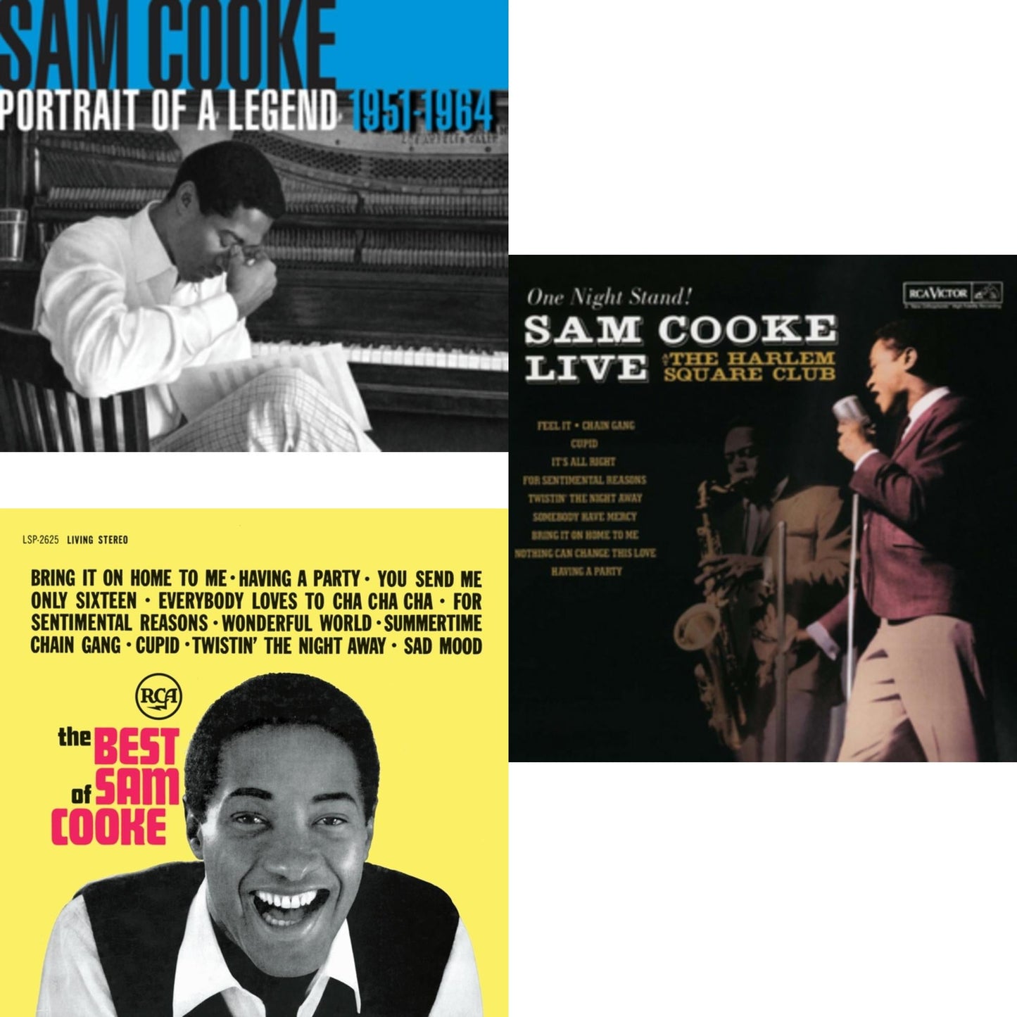 Sam Cooke - Portrait Of A Legend: 1951 - 1964 & Best Of (140G/ Dl Insert) & Live At The Harlem Square Club (180G) - LP Vinyl Bundle