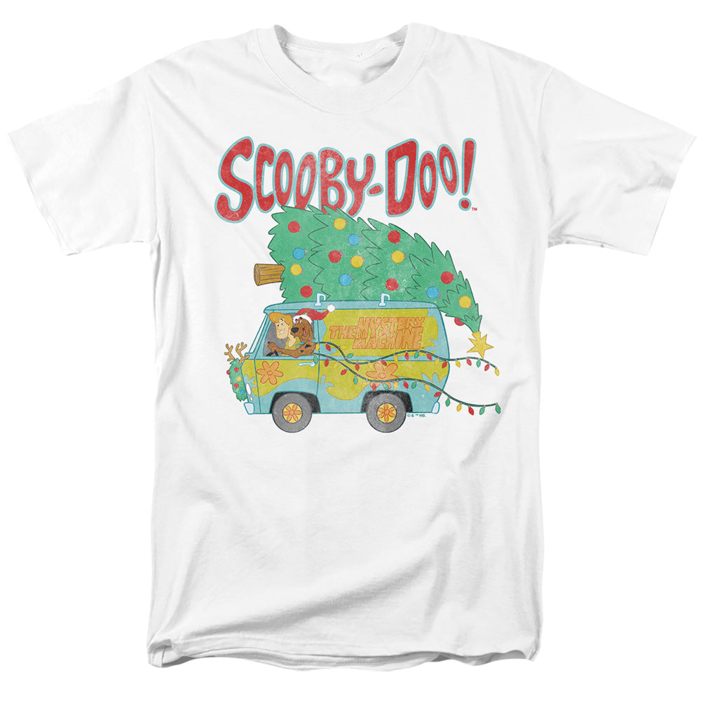 Scooby-Doo Mystery Machine Christmas Tree Mens T Shirt White Officially Licensed