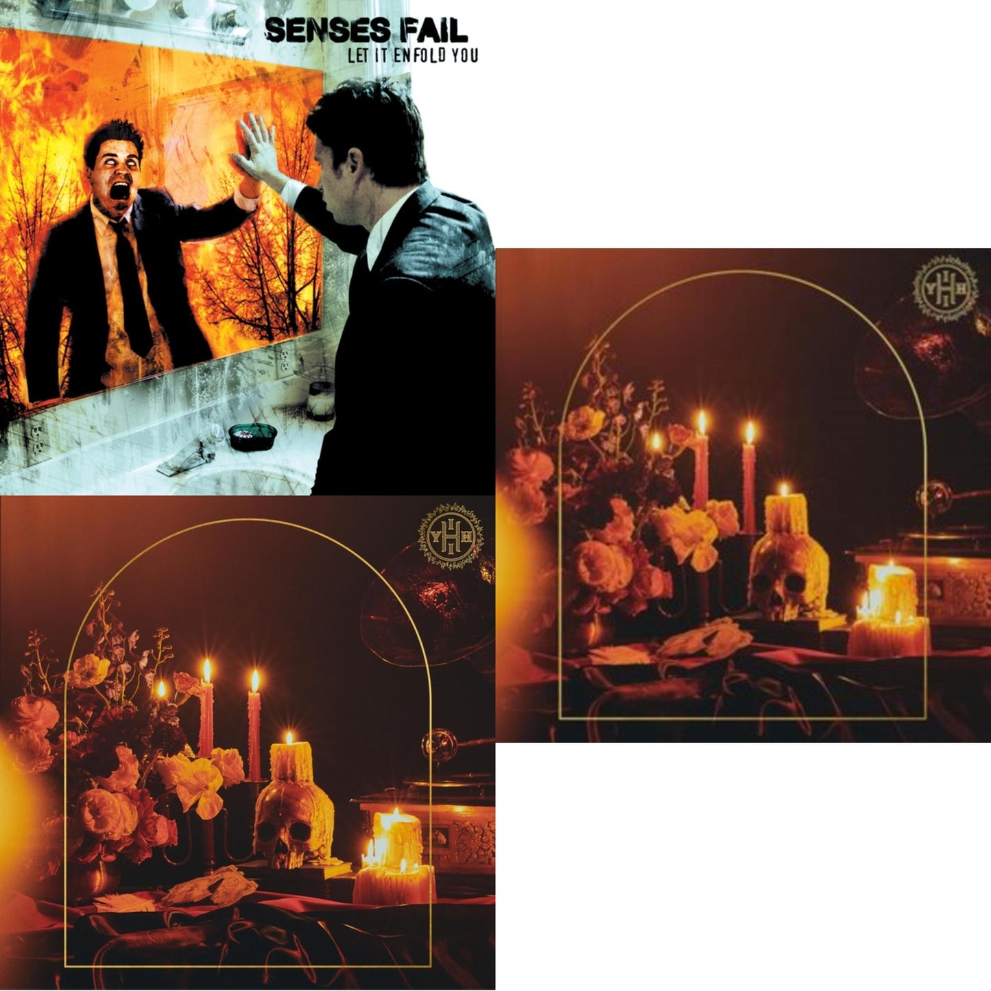 Senses Fail - Let It Enfold You (X) & Hell Is In Your Head (Beer & Gold Butterfly W/ Bone Splatter LP Vinyl) (I) & Hell Is In Your Head (Pink LP Vinyl/White A-Side/Bside Heavy White Splatter LP Vinyl) (Ten Band One Cause)