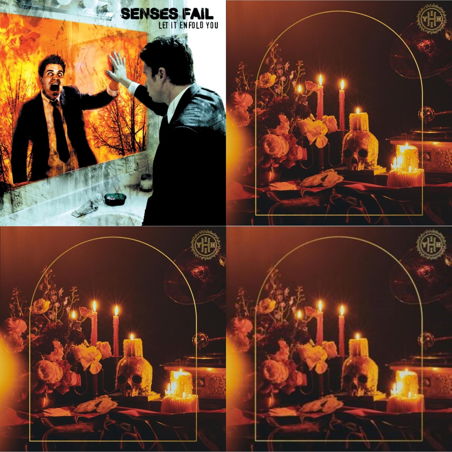Senses Fail - Let It Enfold You (X) & Hell Is In Your Head (Limited/Color LP Vinyl) & Hell Is In Your Head (Beer & Gold Butterfly W/ Bone Splatter LP Vinyl) (I) & Hell Is In Your Head (Pink LP Vinyl/White A-Side/Bside Heavy White Splatter LP Vinyl)