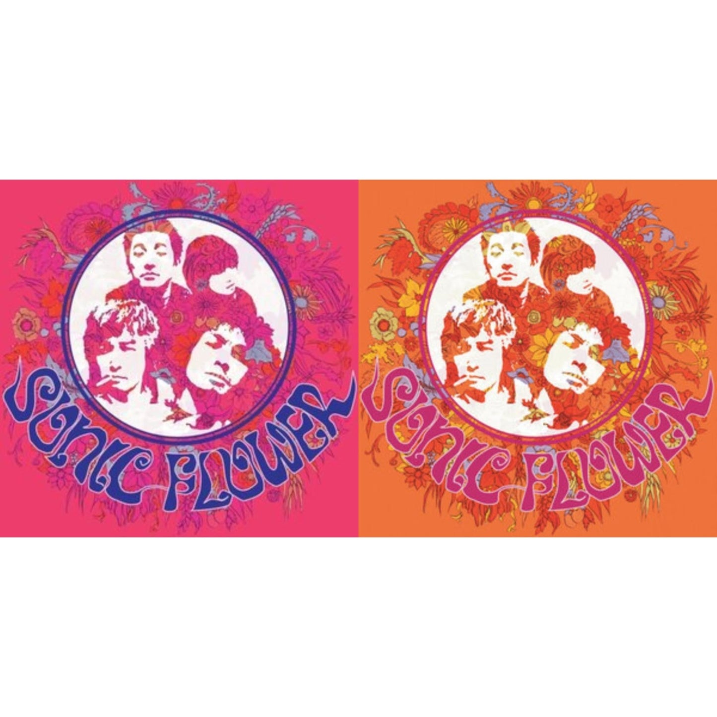 Sonic Flower - Sonic Flower (Alternate Cover) (Pink/Blue/White LP Vinyl) & Sonic Flower (Fuchsia LP Vinyl)