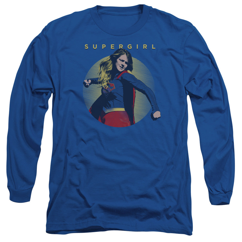 Supergirl Classic Hero Mens Long Sleeve Shirt Royal Officially Licensed