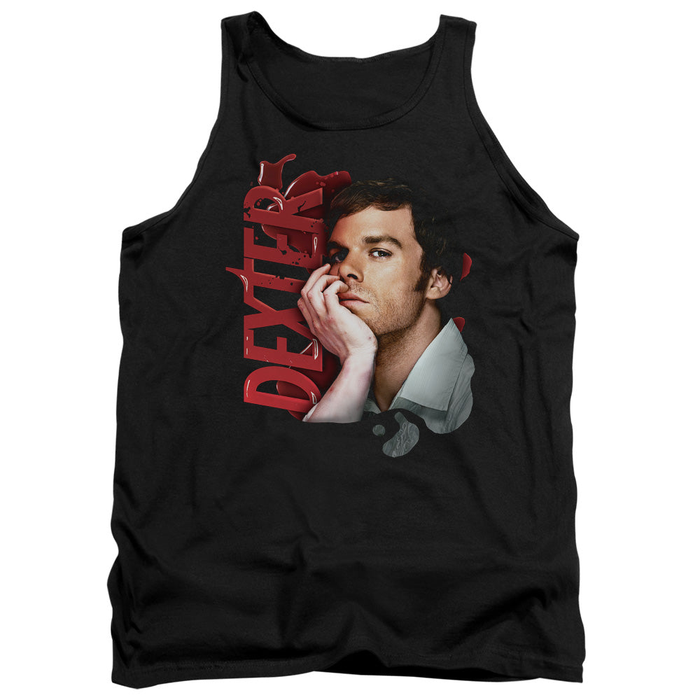 Dexter Layered Mens Tank Top Shirt Black Officially Licensed