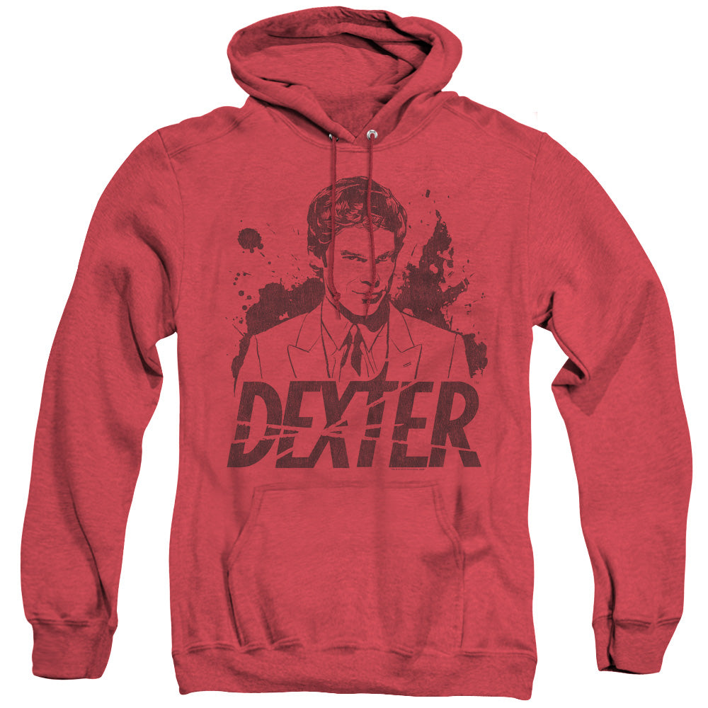 Dexter Splatter Dex Heather Mens Hoodie Red Officially Licensed