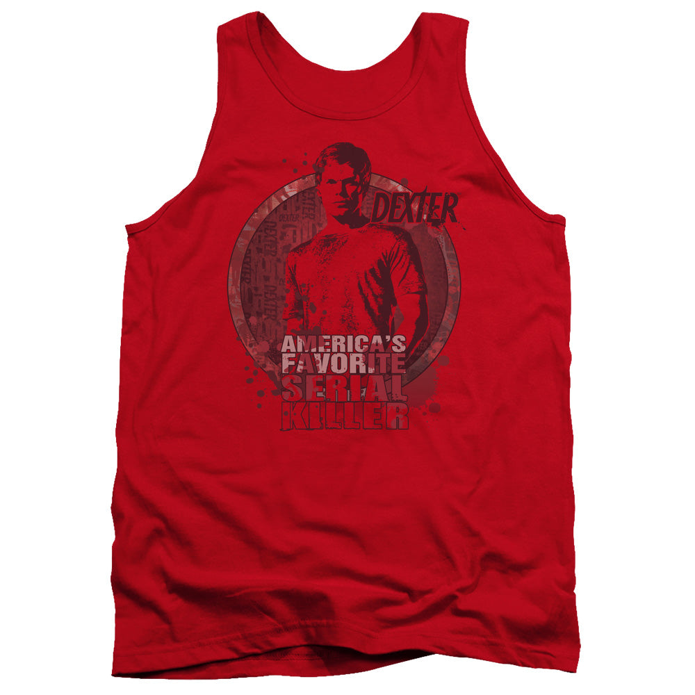 Dexter Americas Favorite Mens Tank Top Shirt Red Officially Licensed