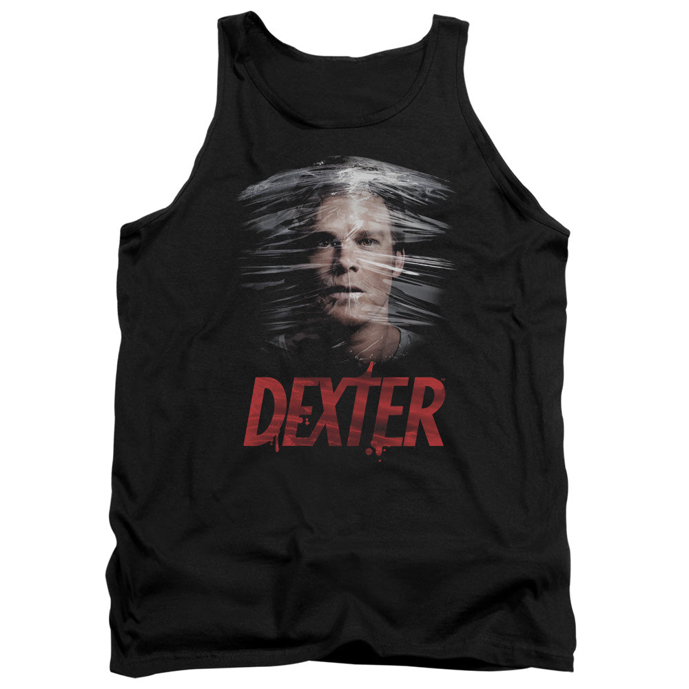 Dexter Plastic Wrap Mens Tank Top Shirt Black Officially Licensed