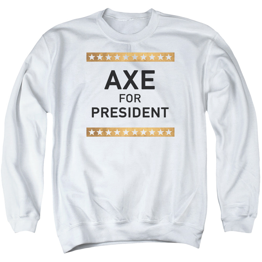 Billions Axe For President Mens Crewneck Sweatshirt White Officially Licensed
