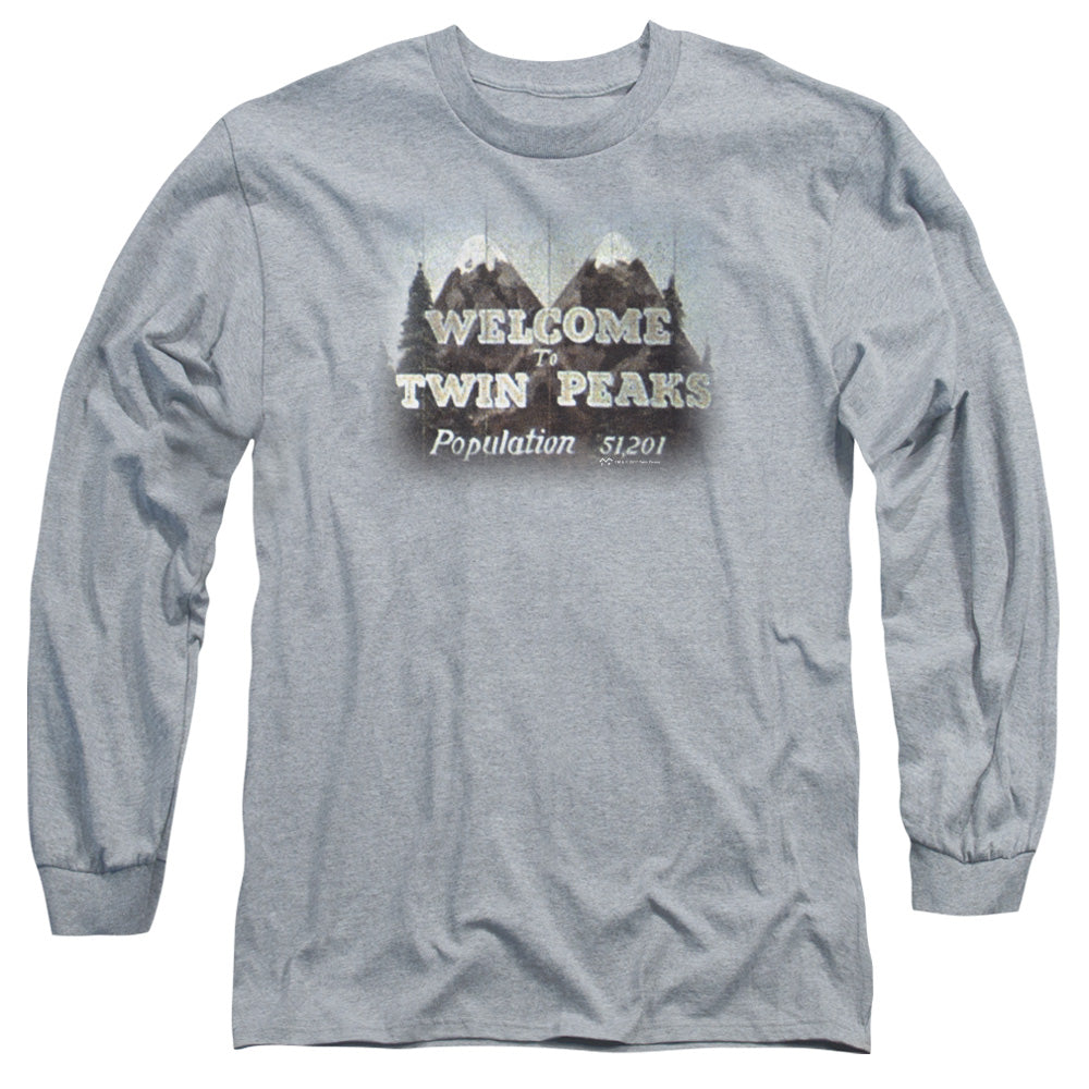 Twin Peaks Welcome To Mens Long Sleeve Shirt Athletic Heather Officially Licensed