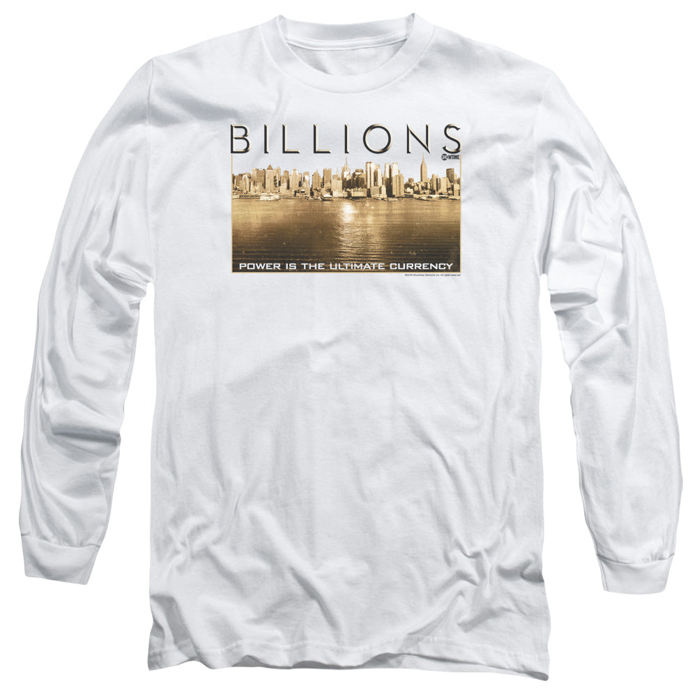 Billions Golden City Mens Long Sleeve Shirt White Officially Licensed