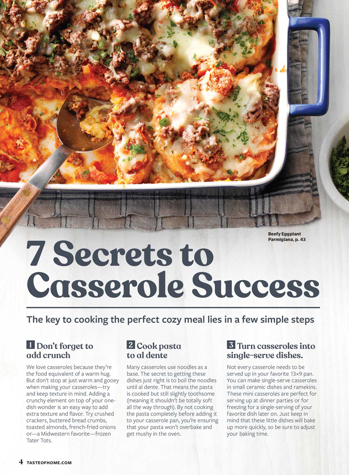 Taste of Home - Casseroles: 119 Fast & Easy One-Dish Meals, Overnight Entrees, Family Friendly Dinners, No-Fuss Breakfasts, In-A-Dash 13x9 Desserts, Satisfying Sides, 7 Secrets To Success & More!