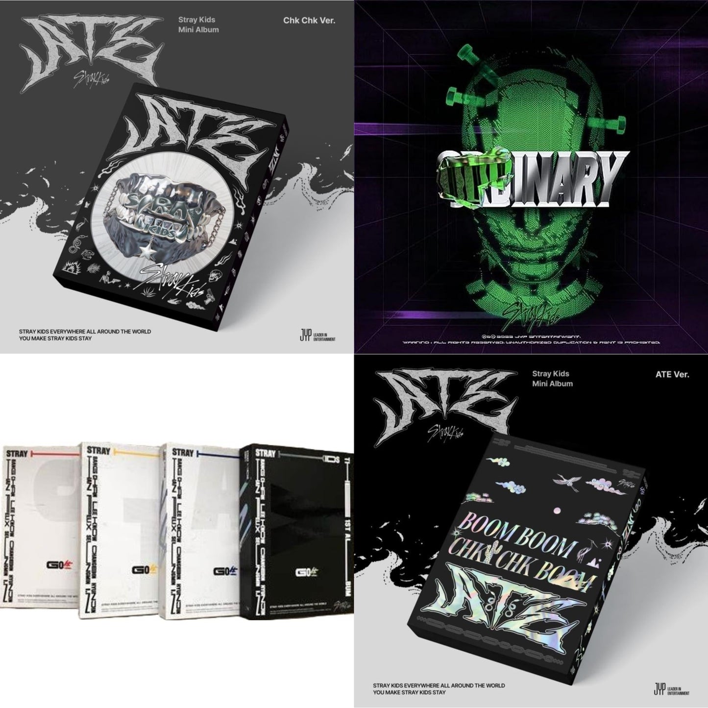 Stray Kids - Ate (Chk Chk Ver.) & Oddinary (Scanning Version/Mask Off Version/Normal Edition) & Go: Volume 1 (Normal Edition) & Ate (Ate Ver.) - CD Bundle