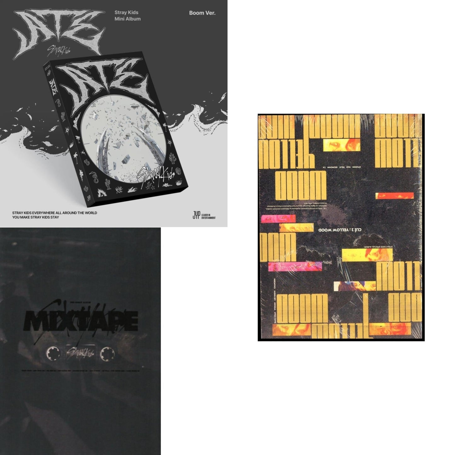 Stray Kids - Ate (Boom Ver.) & Mixtape & Cle 2: Yellow Wood (Special Album) - CD Bundle
