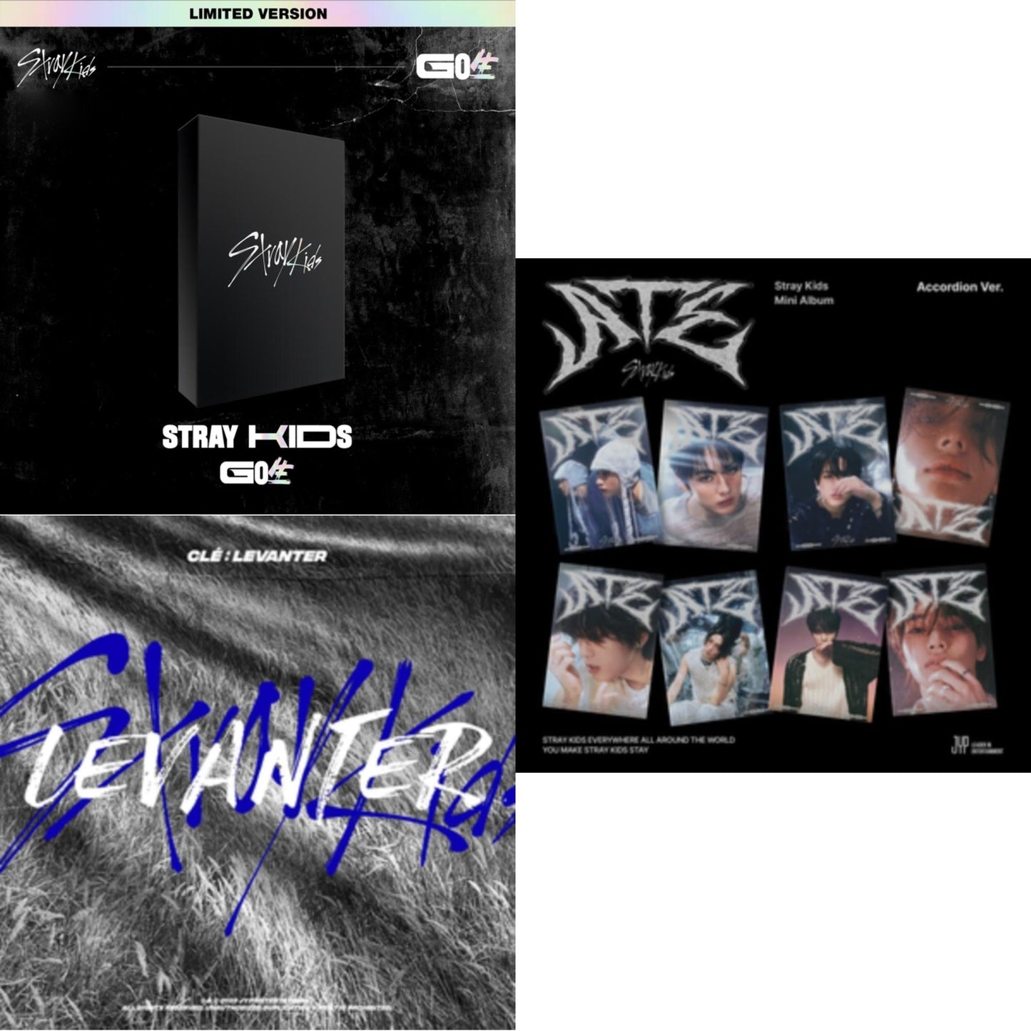 Stray Kids - Ate (Accordion Ver.) & Cle: Levanter (Mini Album) (Normal Edition) & Go: Volume 1 (Normal Edition) - CD Bundle
