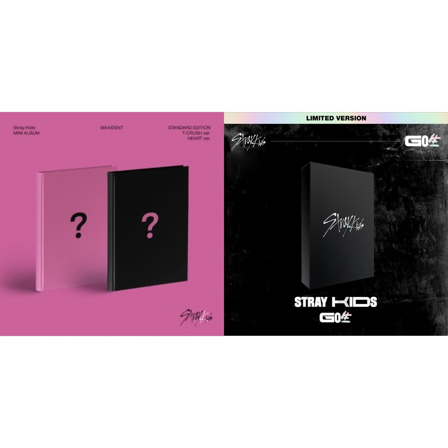 Stray Kids - Go: Volume 1 (Normal Edition) & Maxident (T-Crush Version/Heart Version) - CD Bundle