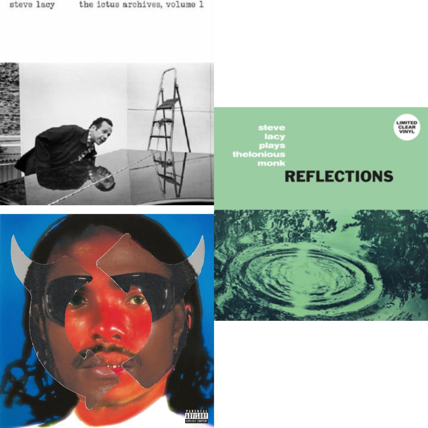 Steve Lacy - Ictus Archives, Volume 1 & Gemini Rights (X) (140G) & Reflections: Steve Lacy Plays Thelonious Monk (Clear LP Vinyl)